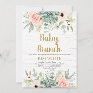 Succulents Baby Brunch invitation
