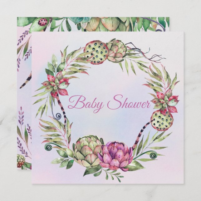Succulents Baby Shower Invitation (Front/Back)