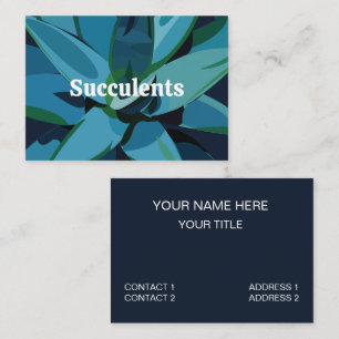 Succulents Blue Agave Cactus Business Card