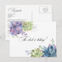 Succulents Bridal Shower Reminder QR Code Rsvp Pos