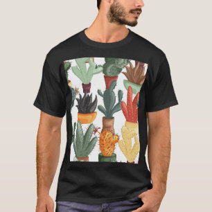 Succulents, cactuses: cute floral pattern. T-Shirt