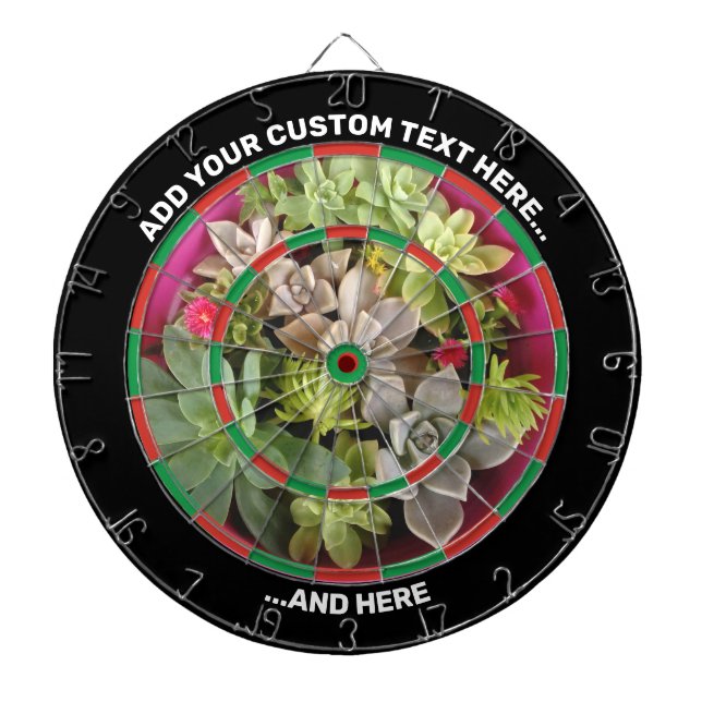 Succulents Dartboard with Custom Text (Front)