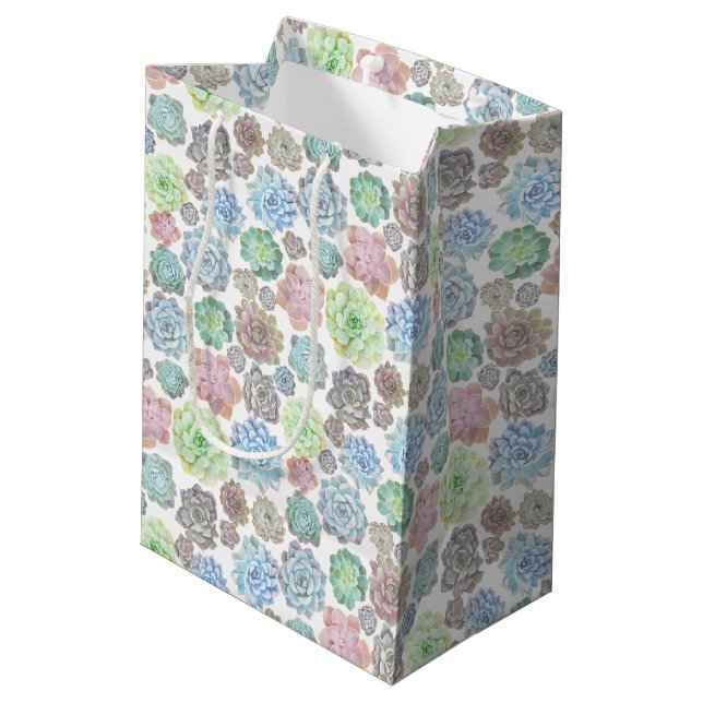 Succulents design giftbag medium gift bag (Back Angled)