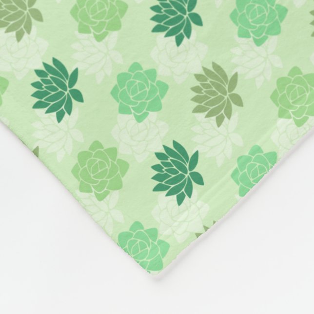 Succulents Fleece Blanket (Corner)