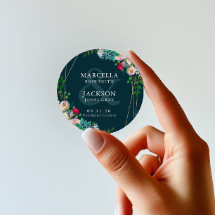 Succulents & Gold Chic Wedding Classic Round Sticker