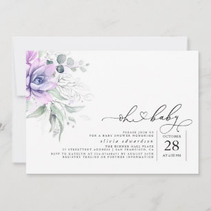 Succulents Greenery Oh Baby Baby Shower Invitation