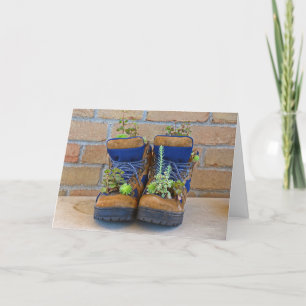 Succulents in Birthday Boots Card