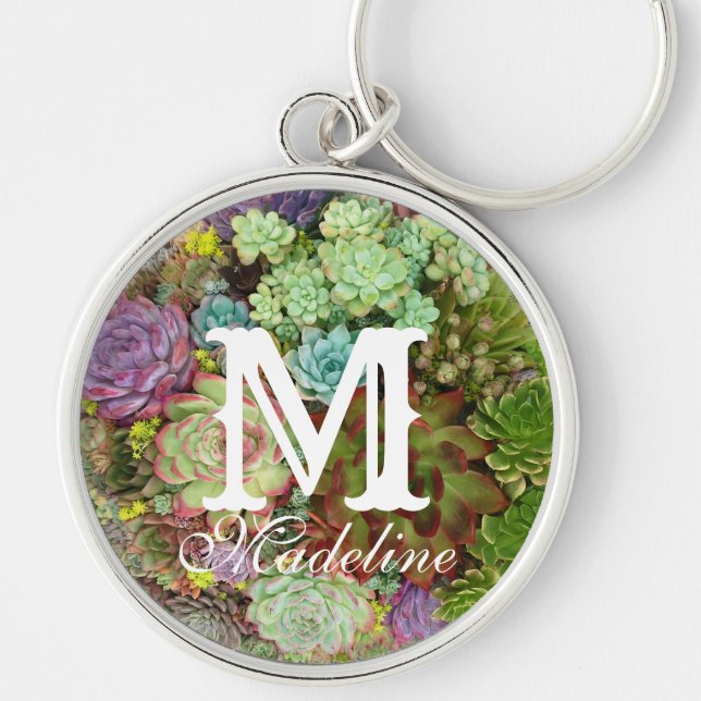 Succulents in Planter Key Ring (Front)