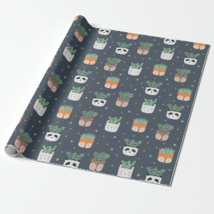 Succulents in pots Wrapping Paper