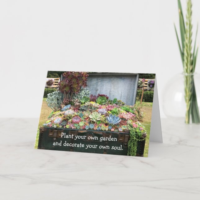 Succulents in Treasure Chest Card (Front)