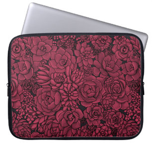 Succulents in Viva Magenta- Colour of the Year 202 Laptop Sleeve