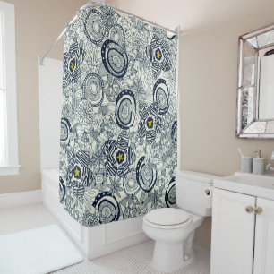 succulents ivory chartreuse star shower curtain