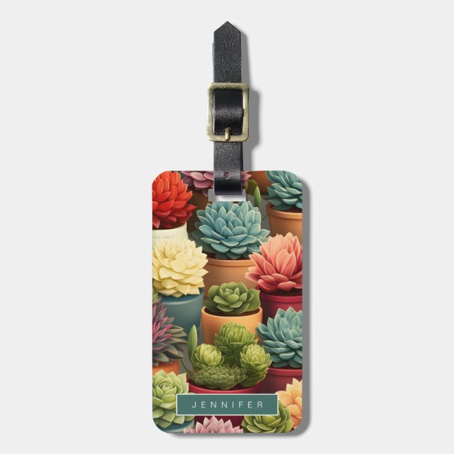 Succulents Luggage Tags (Front Vertical)