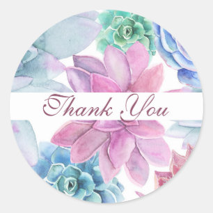 Succulents Marble Chic Bridal Shower Fiesta Favour Classic Round Sticker