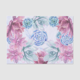 Succulents Modern Chic Marble Bridal Shower Fiesta Tissue Paper