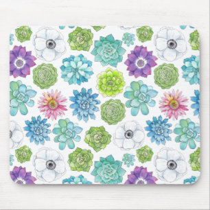 Succulents - multicolored - mouse pad