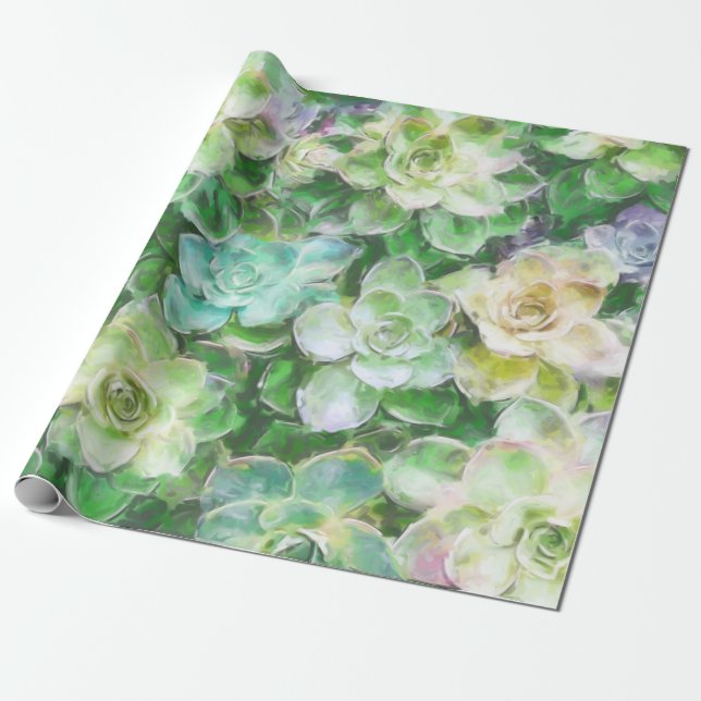 Succulents Painting by Cindy Bendel Wrapping Paper (Unrolled)