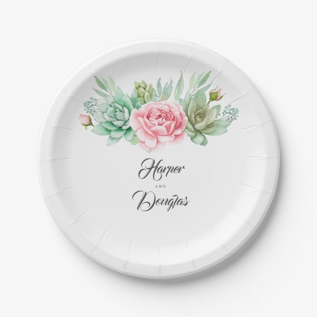 Succulents Paper Plate (Front)