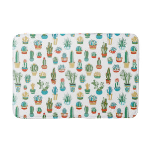 Succulents Pattern Bath Mat