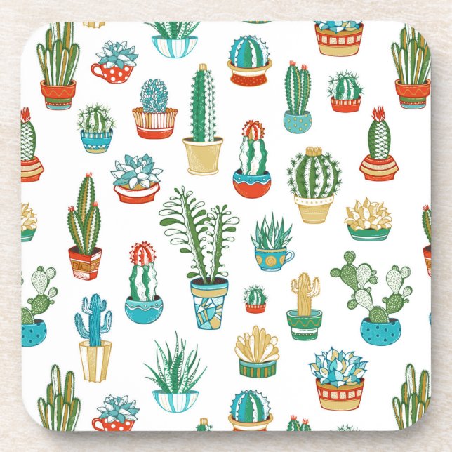 Succulents Pattern Coaster (Front)