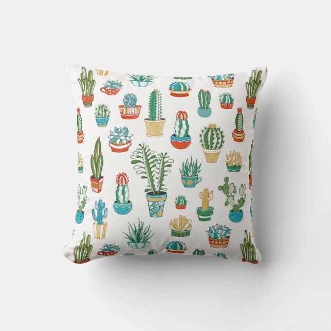 Succulents Pattern Cushion (Front)