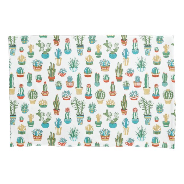 Succulents Pattern Pillowcase (Front-Left)