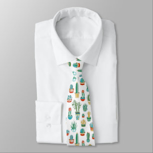 Succulents Pattern Tie