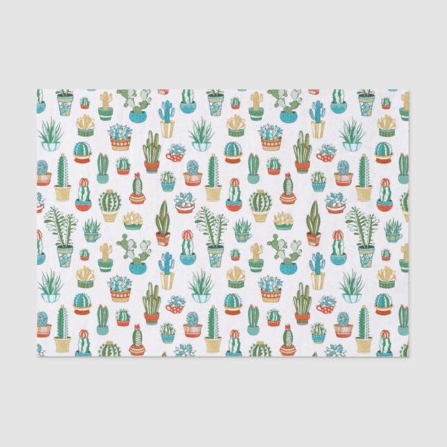 Succulents Pattern Tissue Paper (Front)