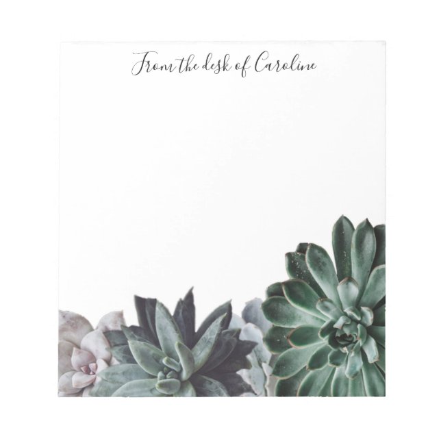 Succulents Personalised Notepad (Front)