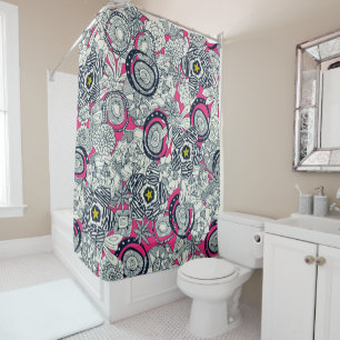 succulents pink chartreuse star shower curtain