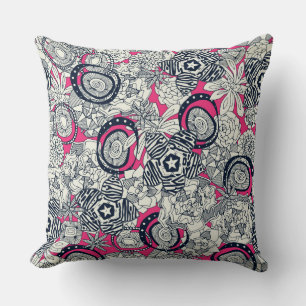 succulents pink indigo cushion