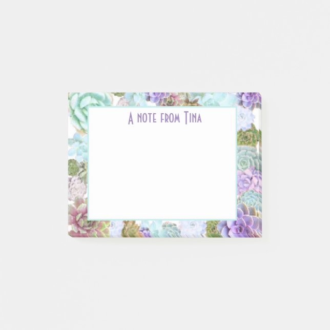 Succulents Post-it note pad (Front)