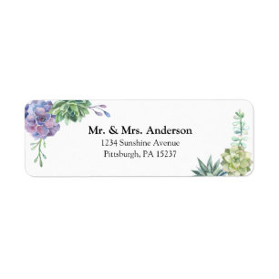Succulents Return Address Label