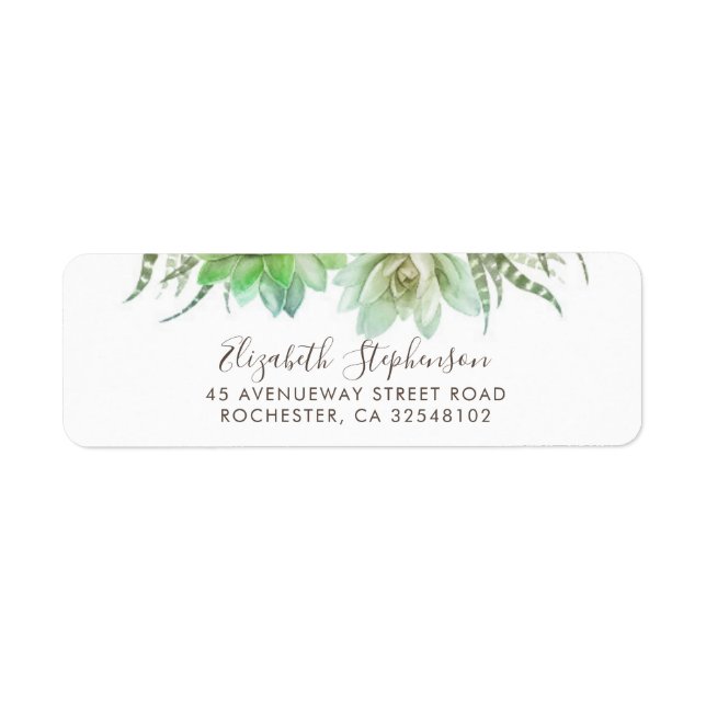 Succulents Return Address Label (Front)