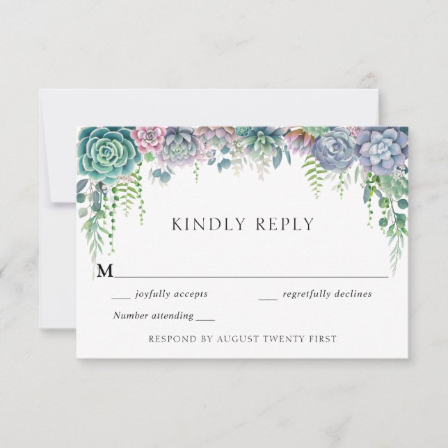 Succulents RSVP card (Front)
