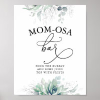Succulents Silver Greenery Mum-osa Bar Sign