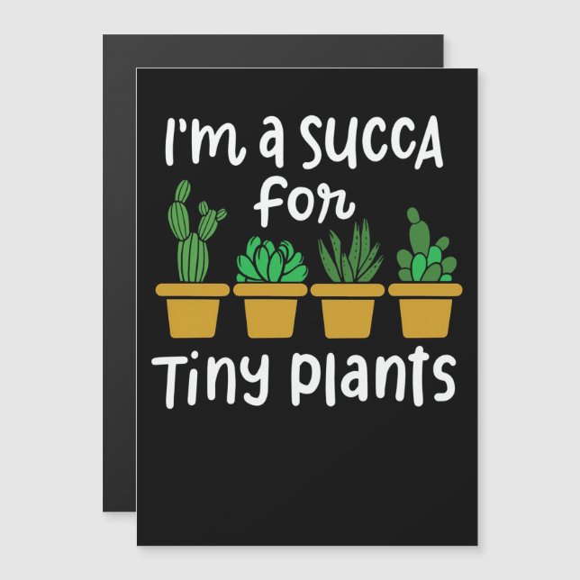 Succulents Tiny Plants Magnetic Invitation (Front/Back)