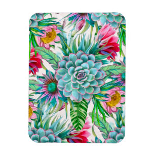Succulents tropical garden magnet