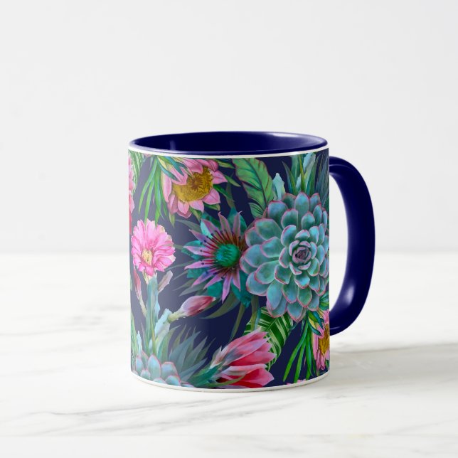 Succulents Tropical Garden Mug (Front Right)