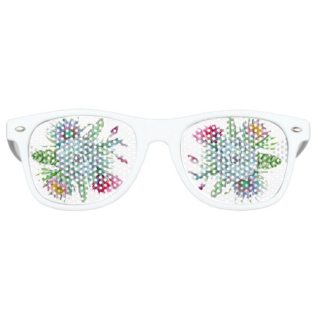 Succulents tropical garden retro sunglasses (Front)