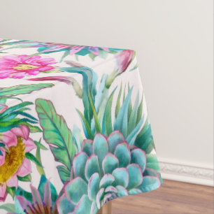 Succulents tropical garden tablecloth