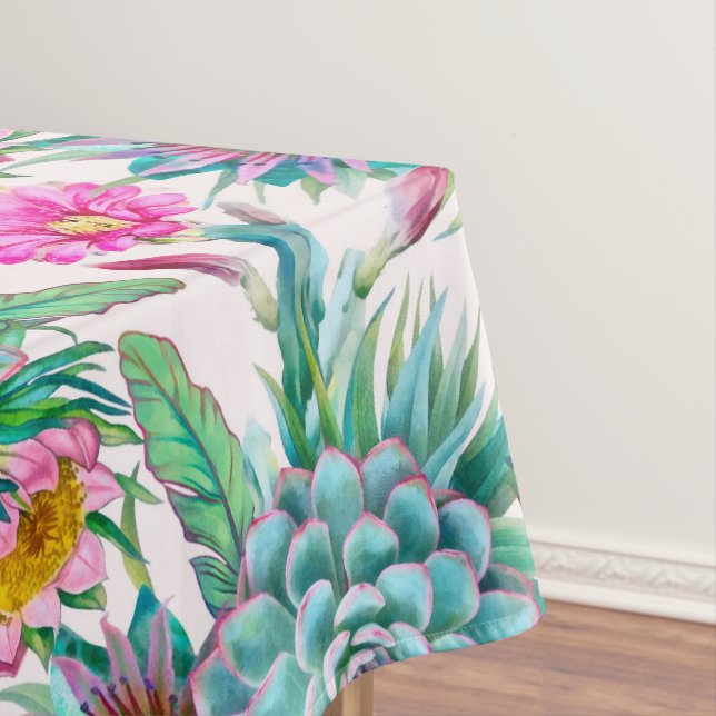 Succulents tropical garden tablecloth (In Situ)