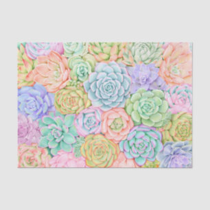 Succulents Watercolor Cute Colourful Pastel Tissue Paper