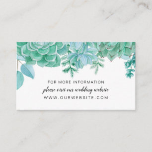 Succulents wedding website or information card