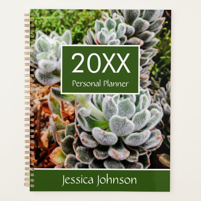Succulents Weekly Monthly Personalised Personal Pl Planner (Front)