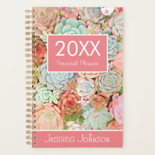 Succulents Weekly Monthly Personalised Personal Planner