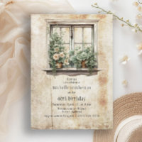 Succulents Window Garden Rustic 60th Birthday