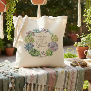 Succulents Wreath Matron of Honour ID517 Tote Bag