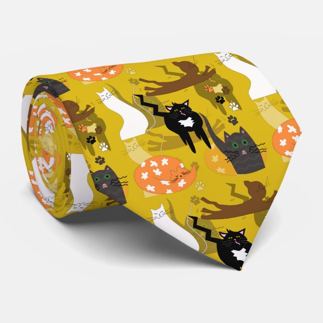 Such different cats.  tie (Rolled)