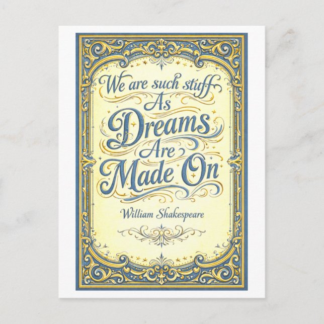 "Such Stuff as Dreams Are Made On" Shakespeare Postcard (Front)